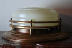 1920 Copper Art Deco Flush Mount Ceiling Light
