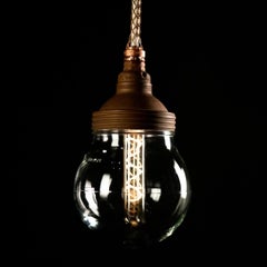 1920 Copper Benjamin Industrial Glass Globe Pendant Light