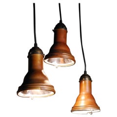 Antique 1920 Copper Pendant Lights Theatre Stage in NYC by the Major Equipement Co.