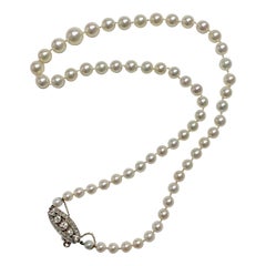 1920 Cultured Pearl and Diamond Necklace in Platinum, GIA Certified.