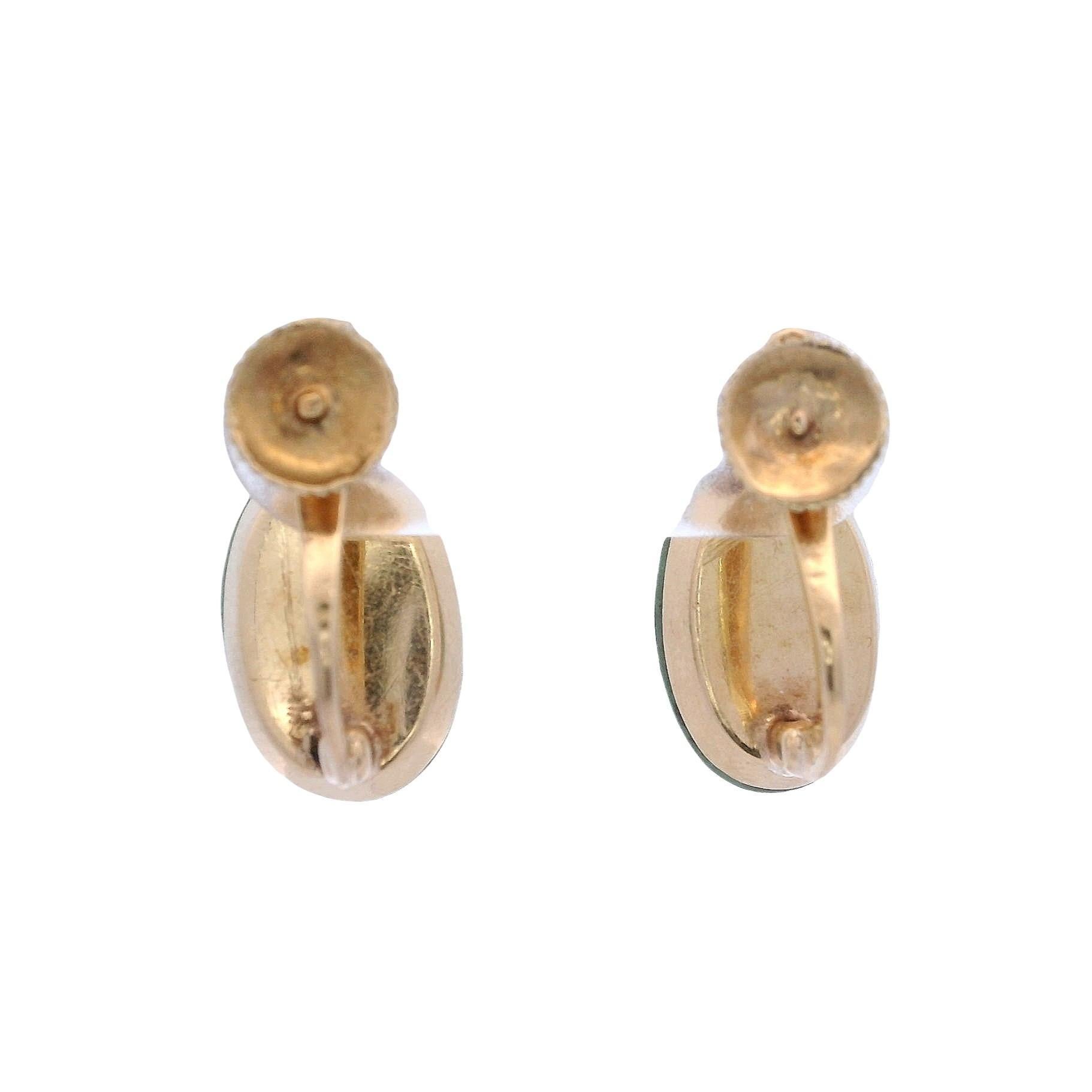 Art Deco 1920 Deco 18kt yellow Gold Earrings with Diamonds and Turquoises For Sale