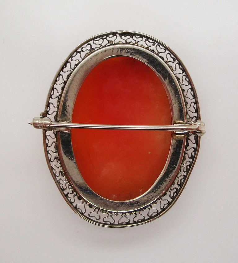 1920 Edwardian Hand Carved Three Color Shell Cameo in 10 Karat Gold ...