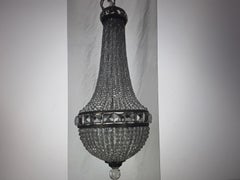 1920 European Antique Empire style Cut/ Beaded Cascading Crystal Chandelier