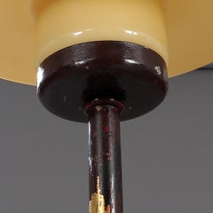 1920 Floor Lamp, Bamboo on Brown Lacquered Brass and Cast Iron Base