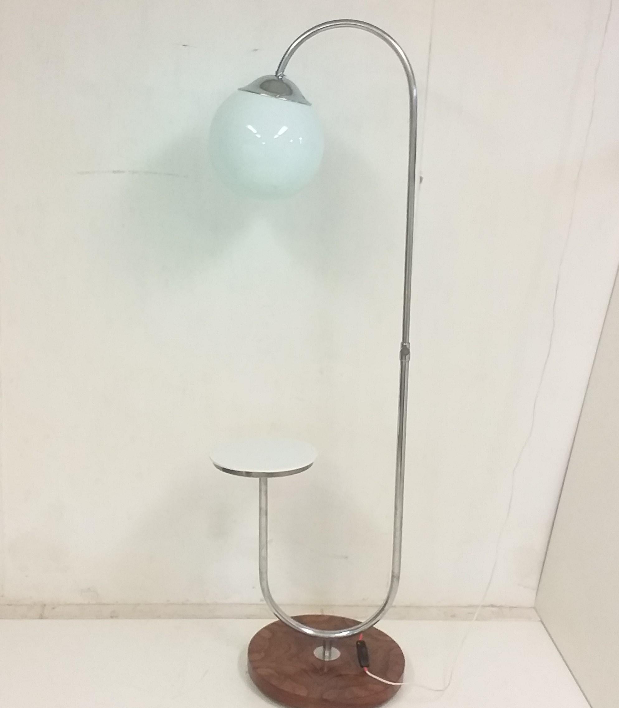 Metal 1920 Floor Lamp Halabala, Functionalism, Czechoslovakia For Sale
