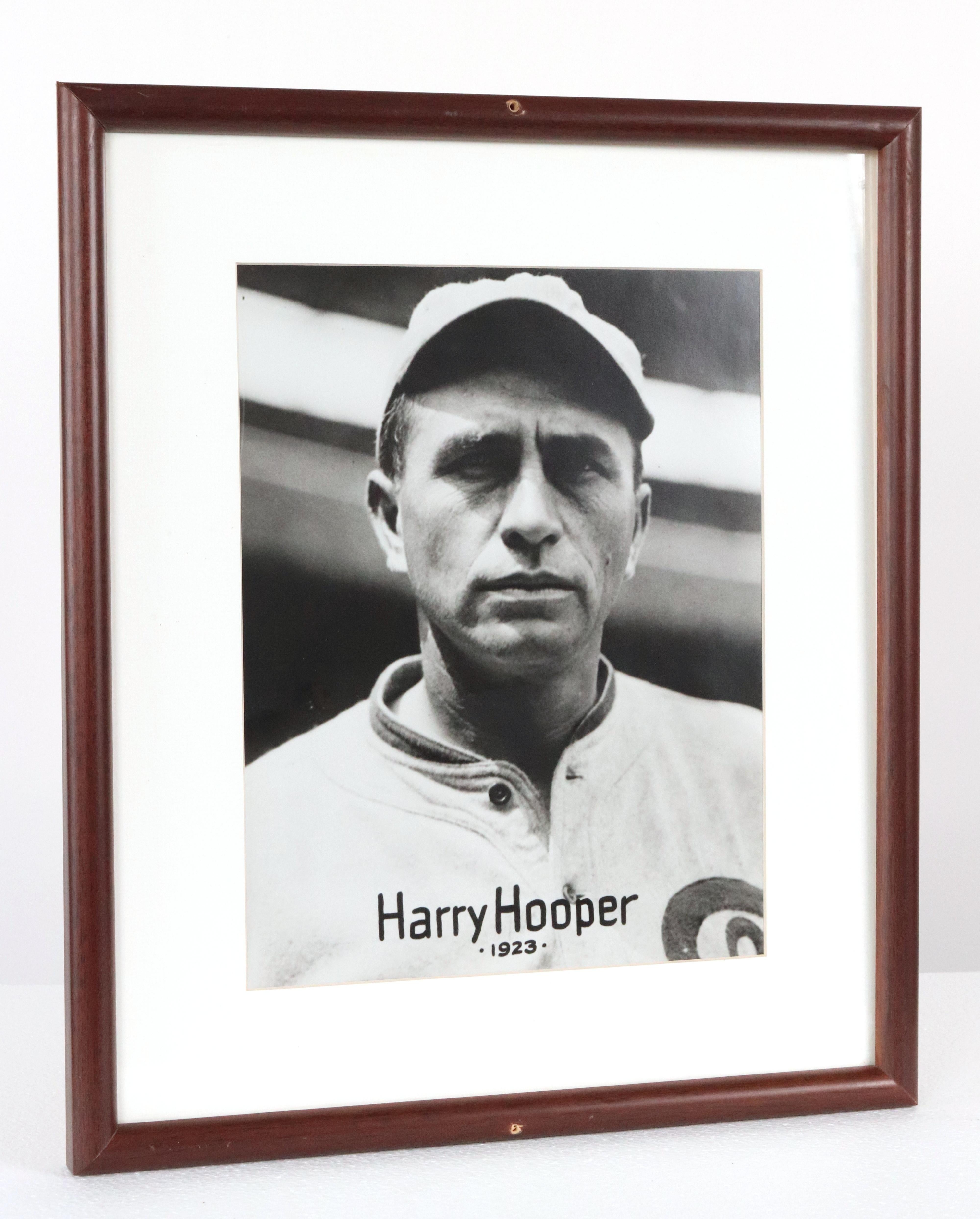 1920's black and white photograph of Harry Hooper. He was a Major League baseball player who played right field for the Boston Red Sox, Chicago White Sox, and New York Yankees teams from 1909 to 1925. This item was acquired from Gallagher's