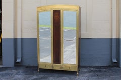 1920 French Art Deco Solid Brass Superior Quality Armoire/ Wardrobe Exotic Inlay