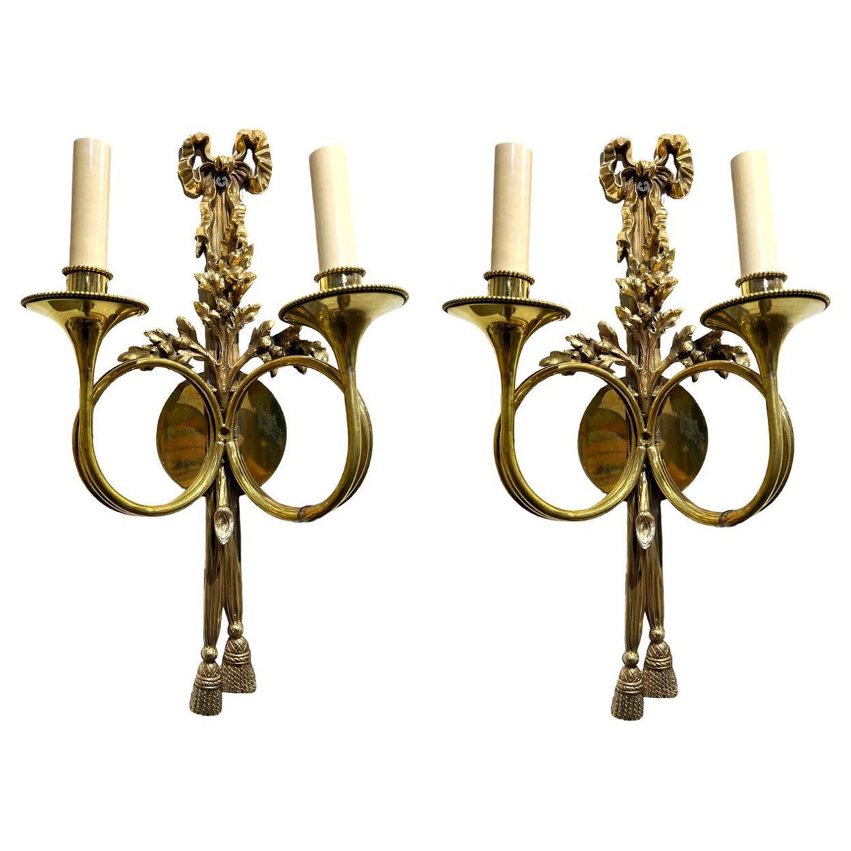 Appliques à ruban en bronze doré de 1920 en vente