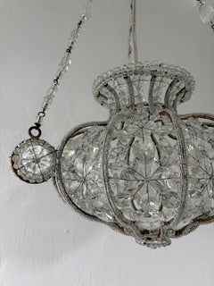 1920 French Maison Bagues Style Crystal Lantern Chandelier