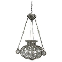 1920 French Maison Bagues Style Crystal Lantern Chandelier