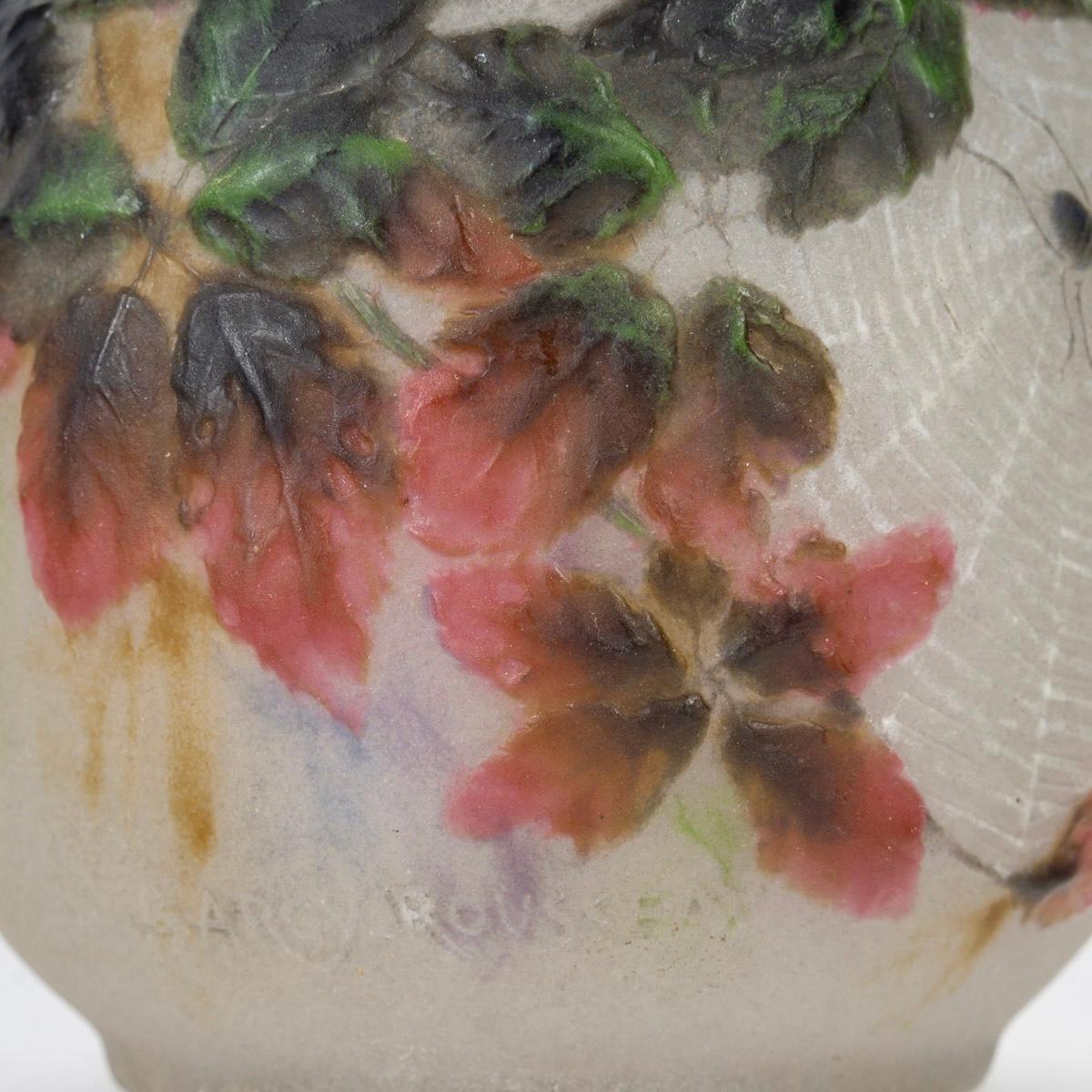 Vetro soffiato 1920 Gabriel Argy-Rousseau Vaso Araignée et Ronces in vetro Pate de Verre Cameo in vendita