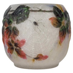 1920 Gabriel Argy-Rousseau Jarrón Araignée et Ronces en vidrio camafeo Pate de Verre