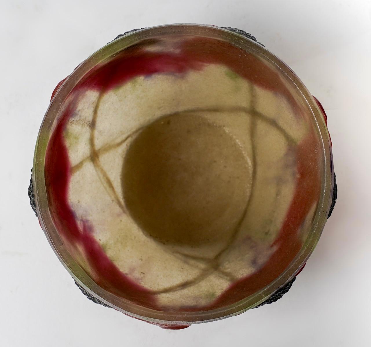 1920 Gabriel Argy-Rousseau - Cuenco Anémonas Pate De Verre Vidrio Francés en venta
