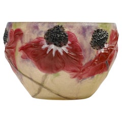 1920 Gabriel Argy-Rousseau - Bowl Anemones Pate De Verre Glass