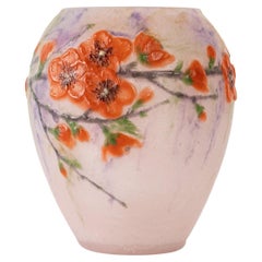 1920 Gabriel Argy Rousseau Vase Fleurs De Pêchers Glass Pate De Verre