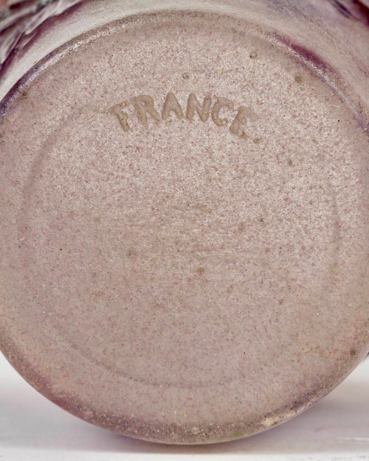 1920 Gabriel Argy Rousseau - Vase Soucis Glass Pate De Verre In Good Condition For Sale In Boulogne Billancourt, FR