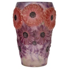 1920 Gabriel Argy-Rousseau - Vaso Soucis in vetro Pate De Verre