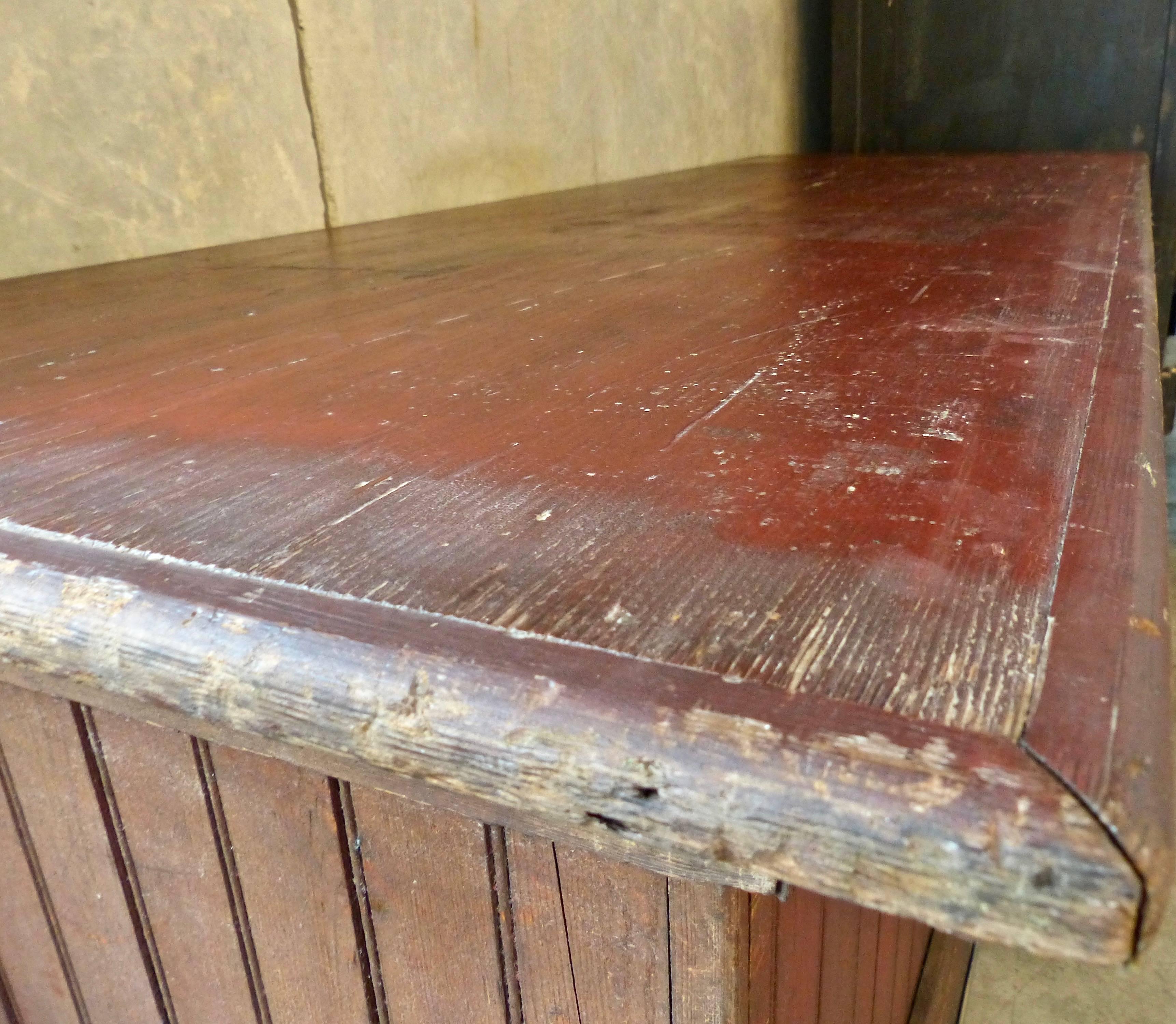 Canadian 1920 General Store Mercantile Cabinet in Original Red Paint