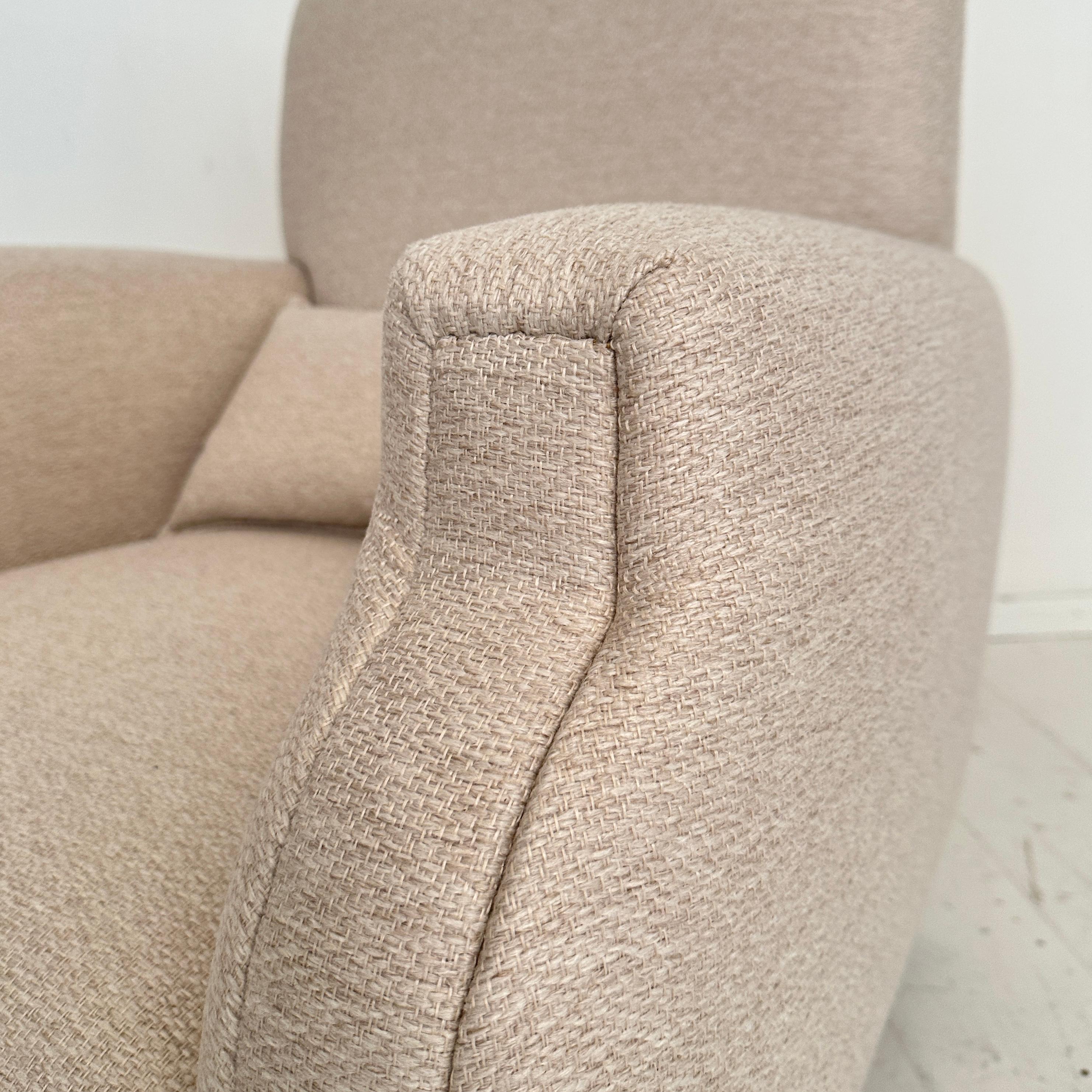 Fauteuil Art déco allemand des années 1920, retapissé en tissu blanc, Berlin, années 1920 en vente 6