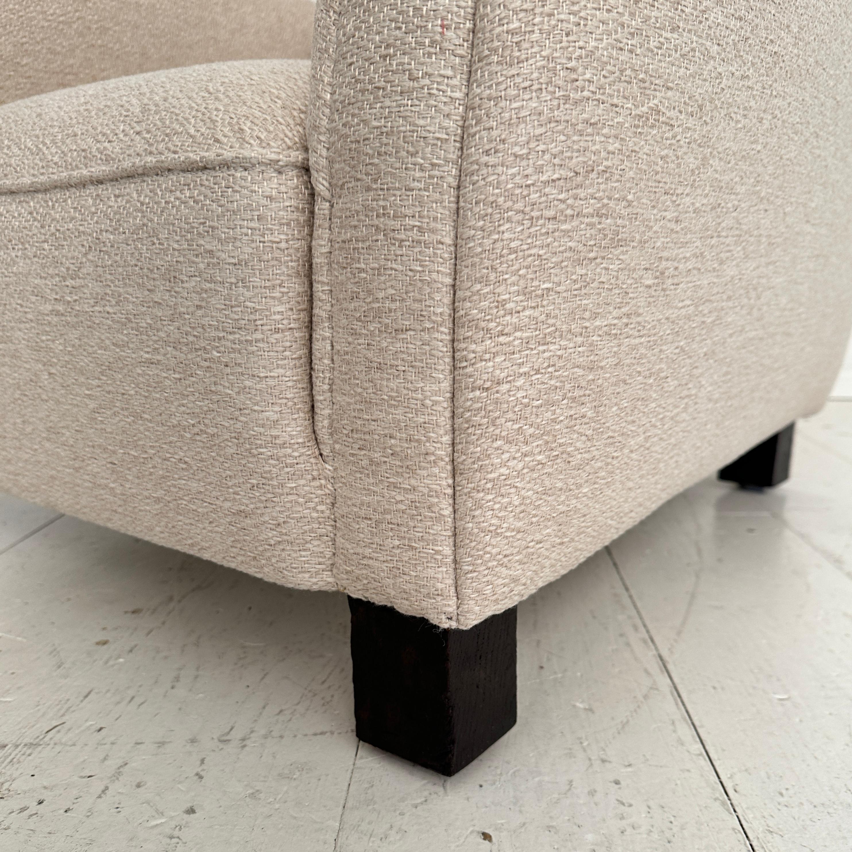 Fauteuil Art déco allemand des années 1920, retapissé en tissu blanc, Berlin, années 1920 en vente 7