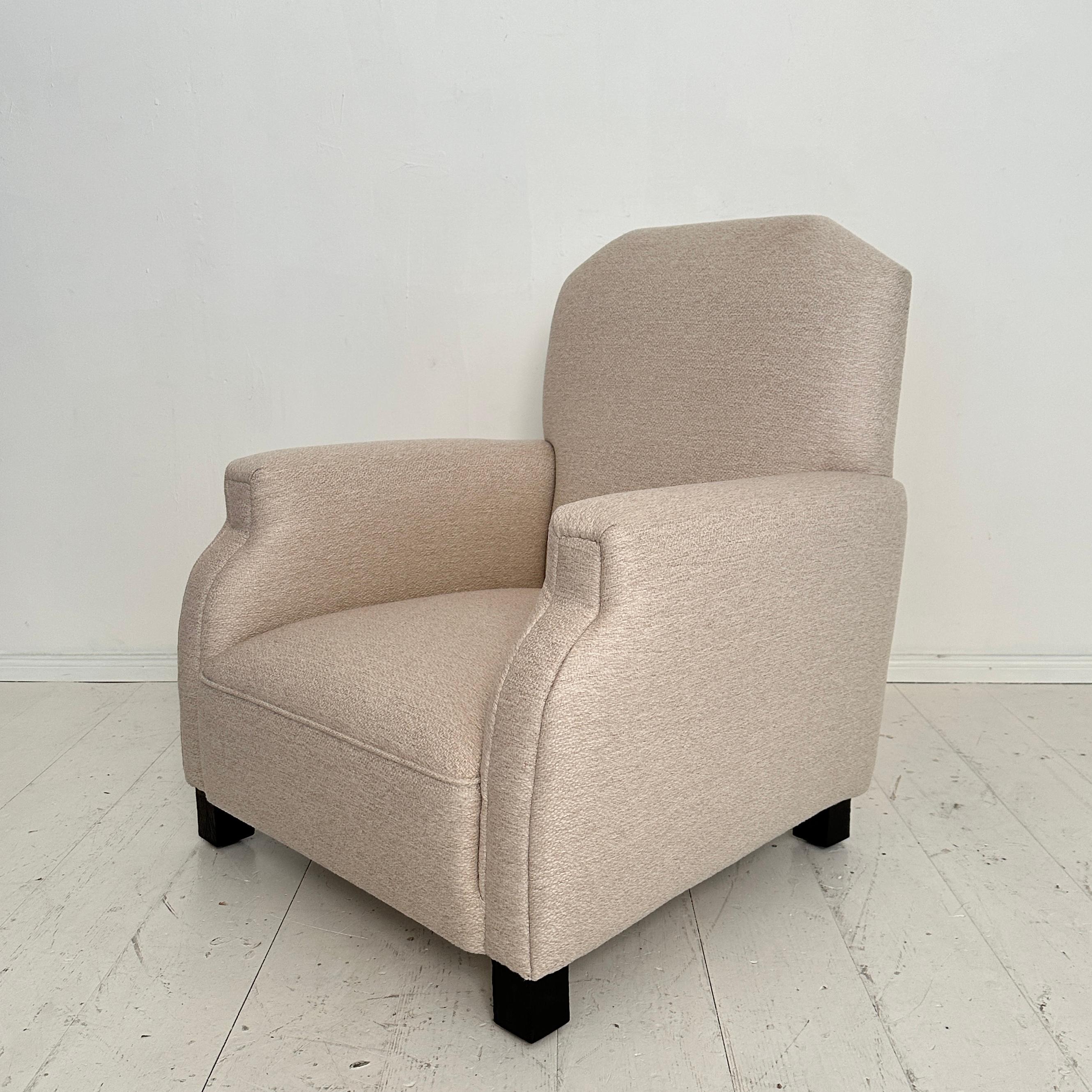 Fauteuil Art déco allemand des années 1920, retapissé en tissu blanc, Berlin, années 1920 en vente 12