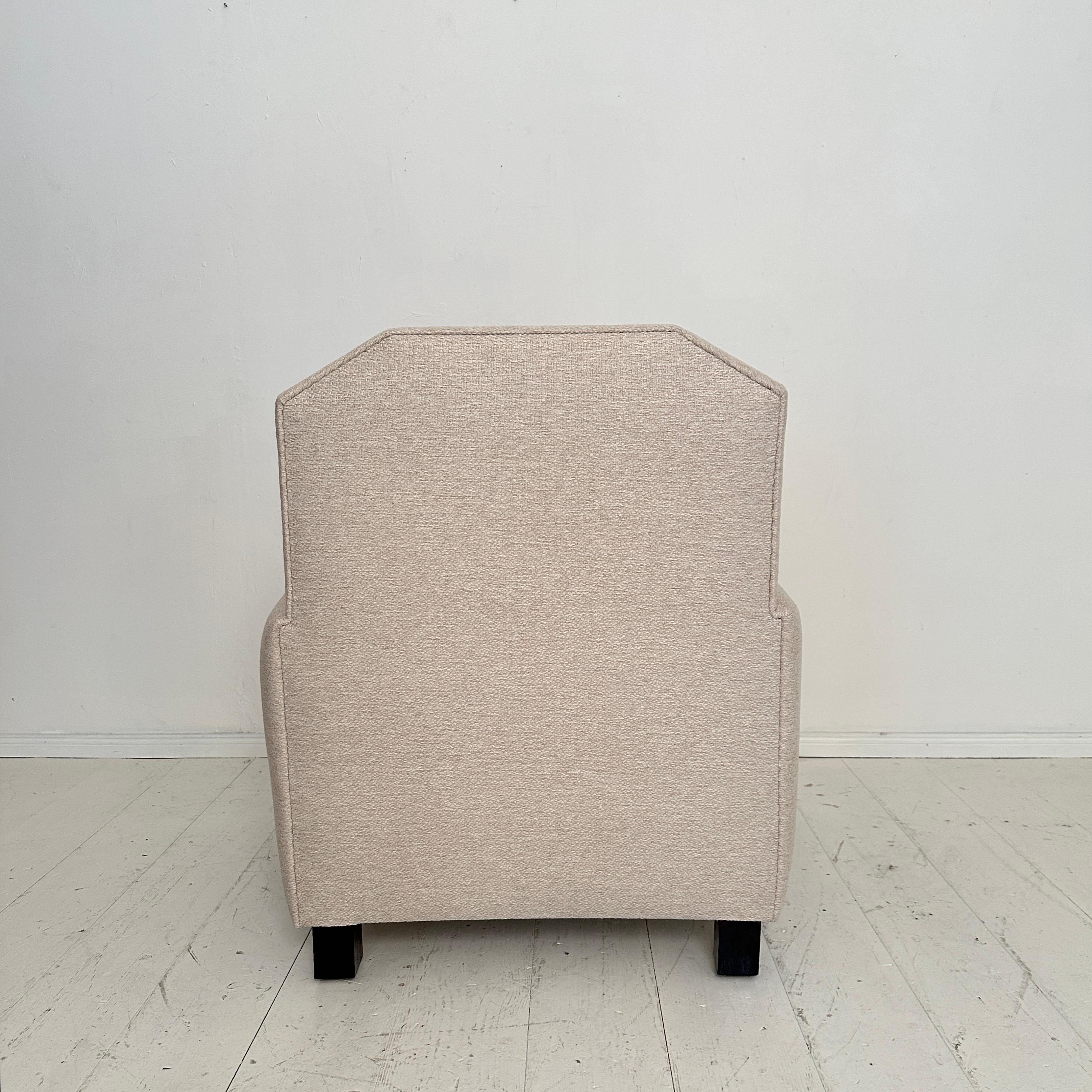 Fauteuil Art déco allemand des années 1920, retapissé en tissu blanc, Berlin, années 1920 en vente 1