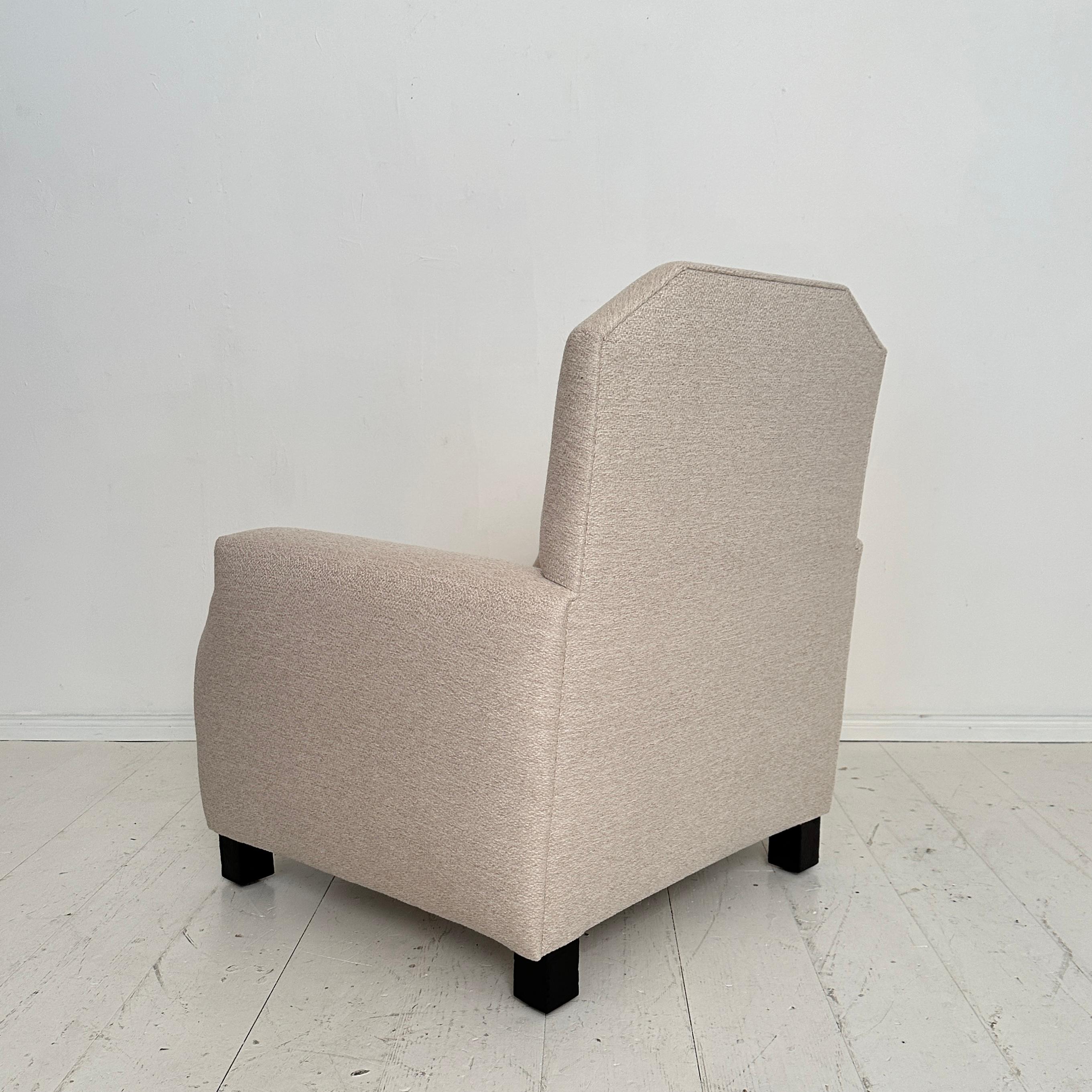Fauteuil Art déco allemand des années 1920, retapissé en tissu blanc, Berlin, années 1920 en vente 2