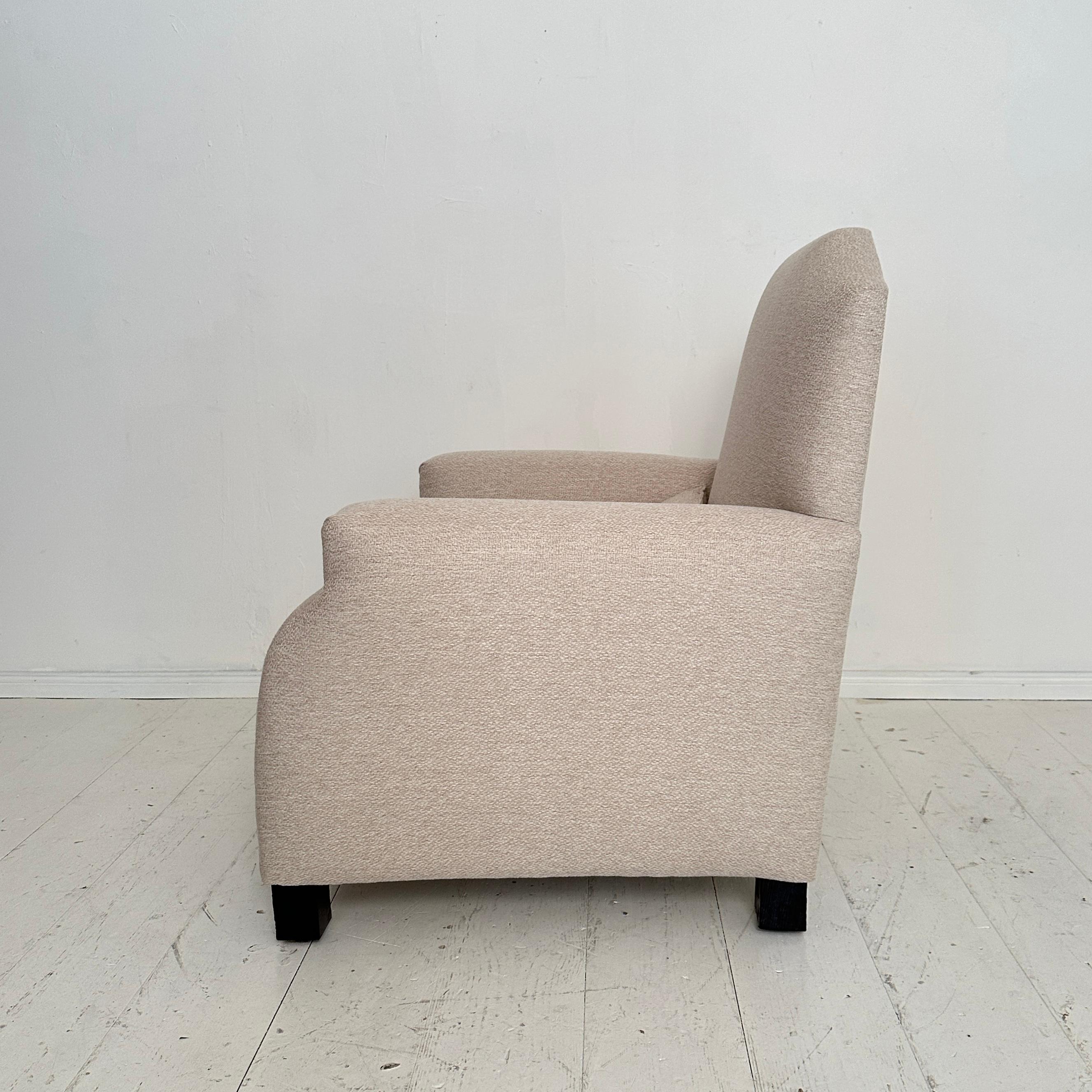 Fauteuil Art déco allemand des années 1920, retapissé en tissu blanc, Berlin, années 1920 en vente 3