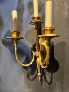 1900 Caldwell Gilt Bronze Sconces 3 Lights