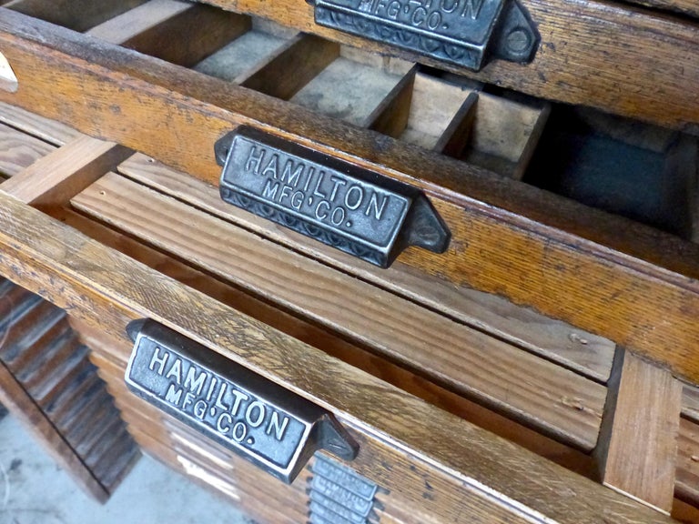 1920 Hamilton Mfg. Co. Oak Printers Typeset Cabinet at 1stDibs | hamilton  mfg co printers cabinet, hamilton mfg co printers drawer, hamilton printers  cabinet