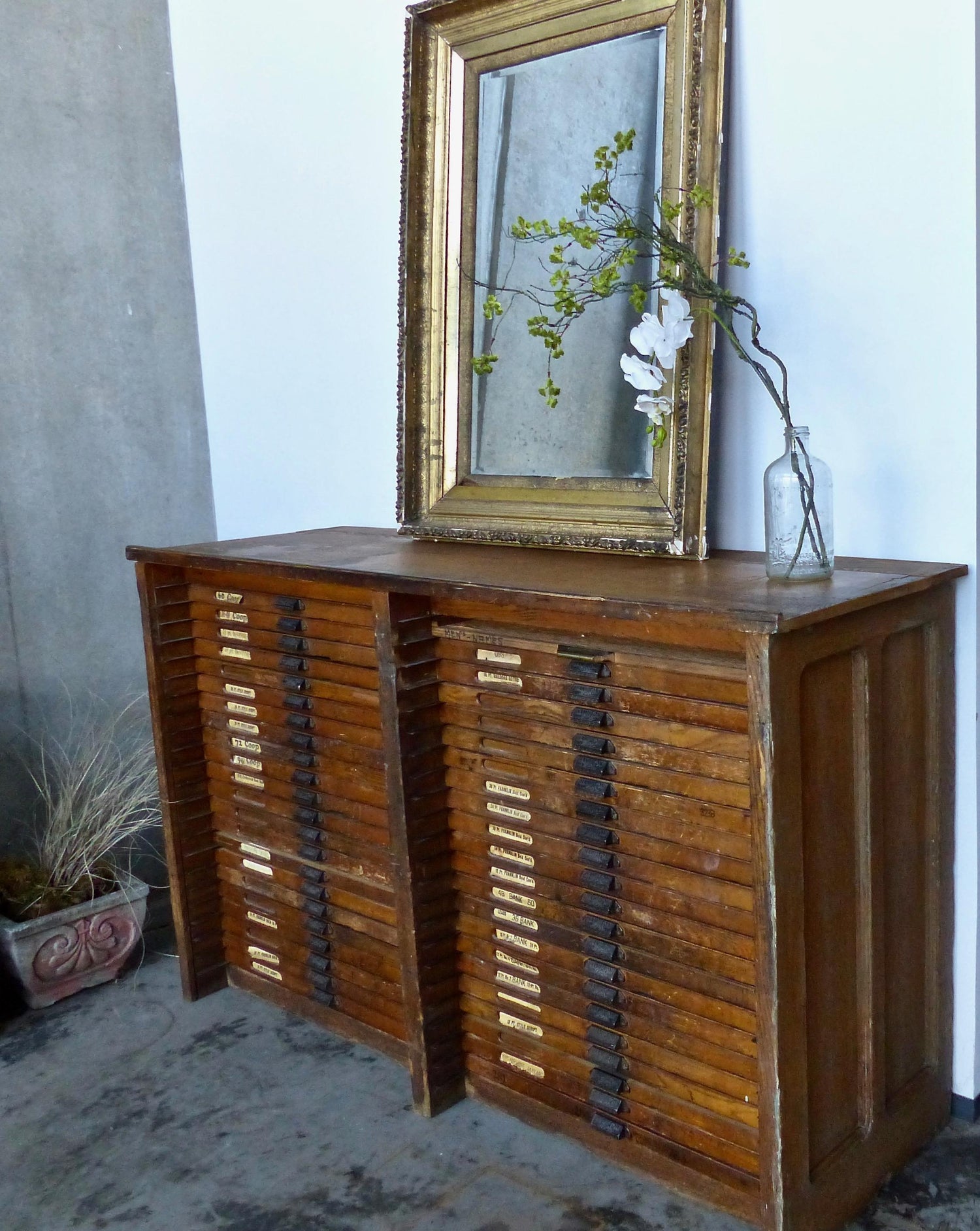 1920 Hamilton Mfg Co Oak Printers Typeset Cabinet At 1stdibs