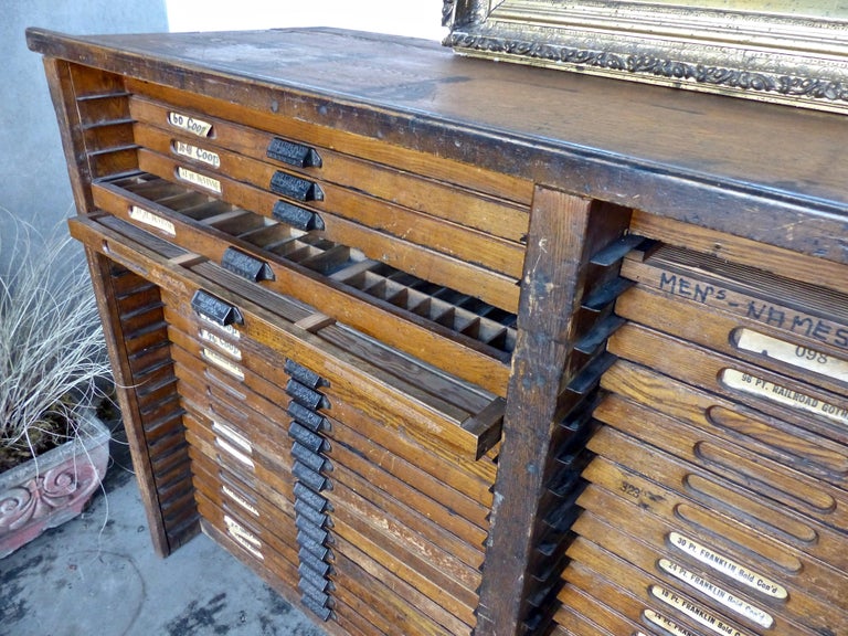1920 Hamilton Mfg Co Oak Printers Typeset Cabinet At 1stdibs