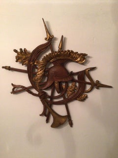 1920 Hand-Carved Wood Trophy of Arms