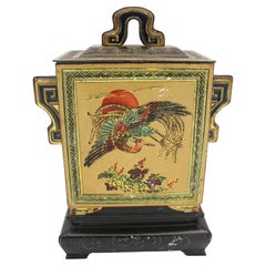 1920 Huntley & Palmers Chinoserie JAR auf Stand Form Biscuit Tin Box