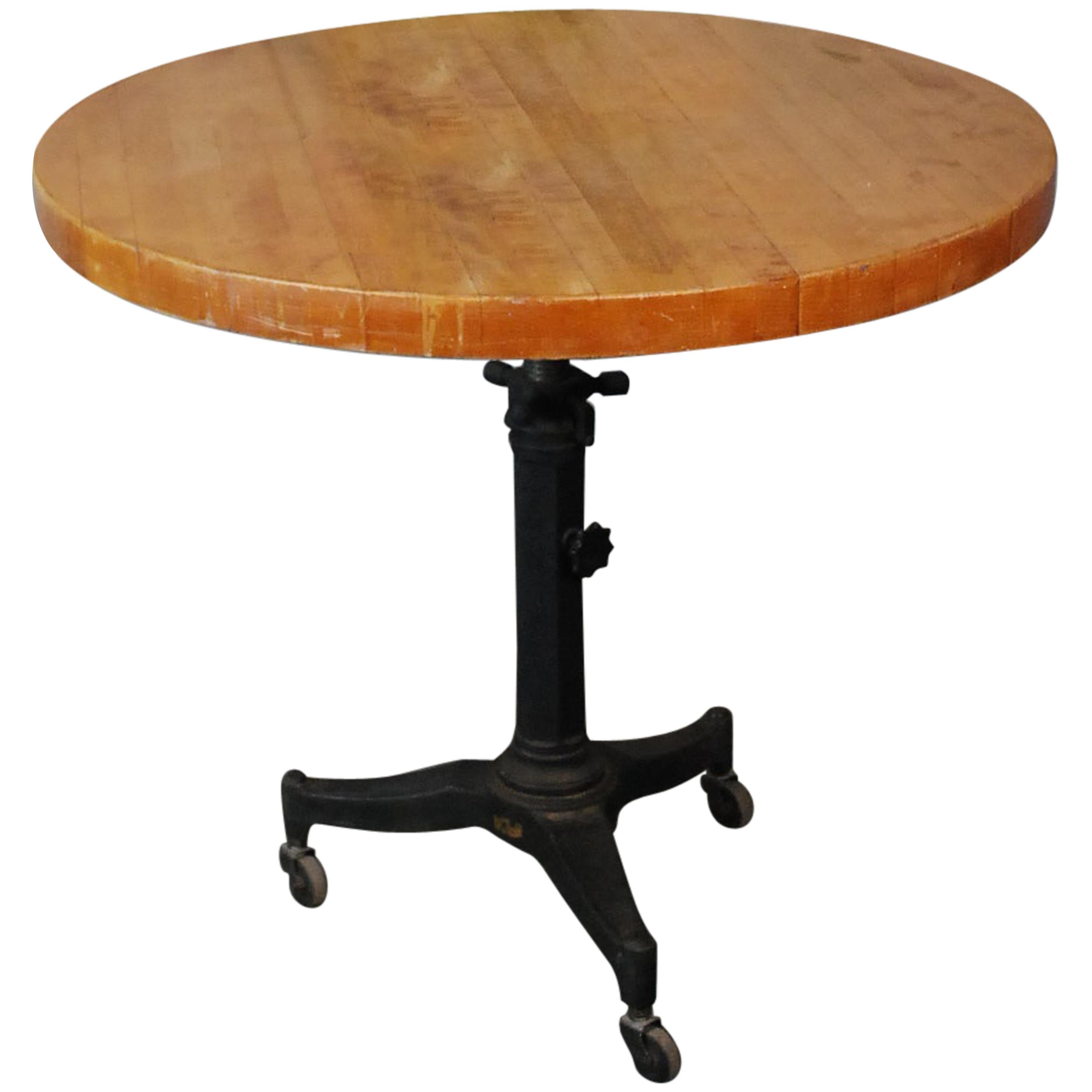 Vintage Industrial Crank Table Base 2 For Sale on 1stDibs