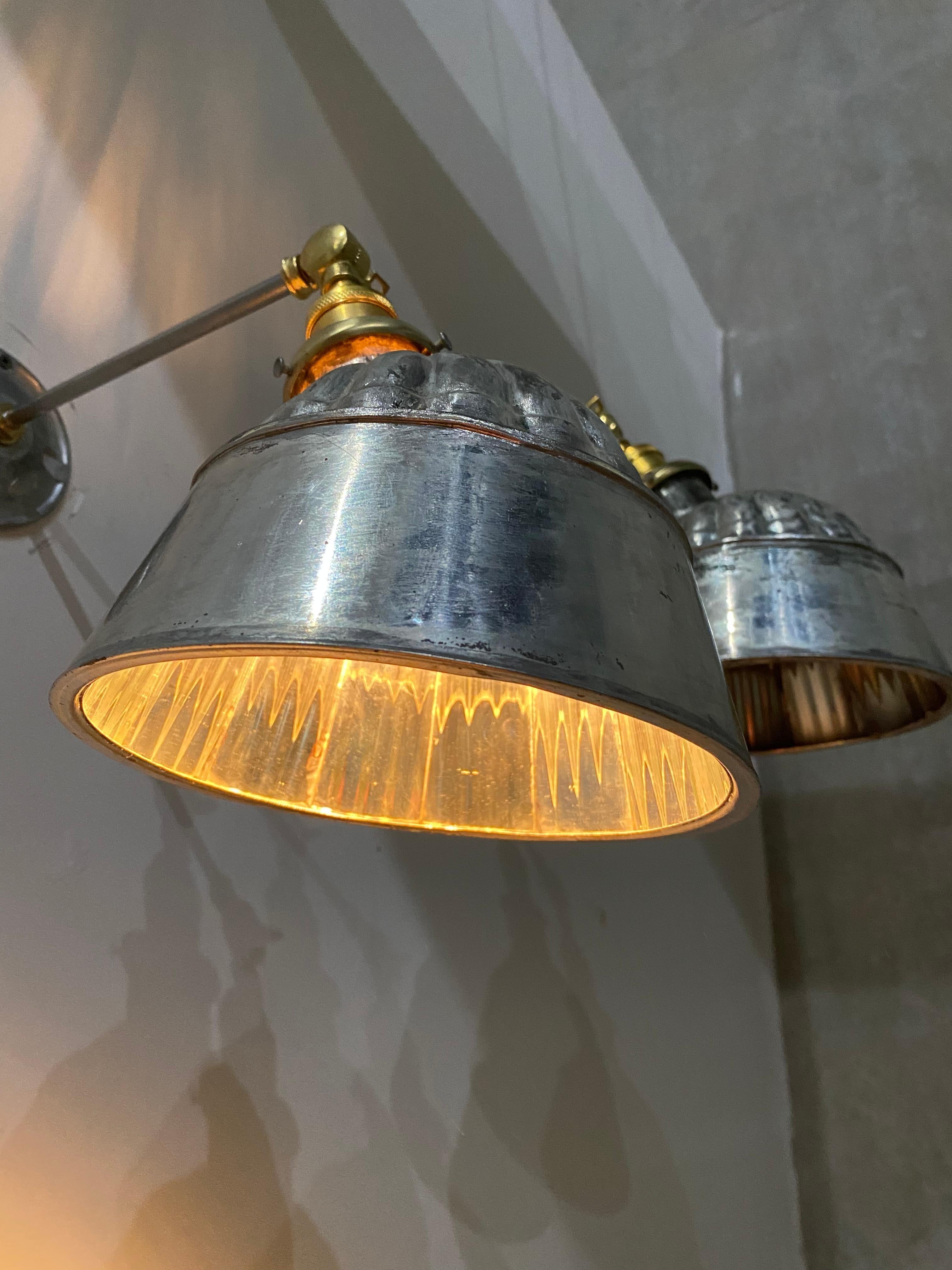 American 1920 IP Frink Metal Articulating Reflector Sconces Lights