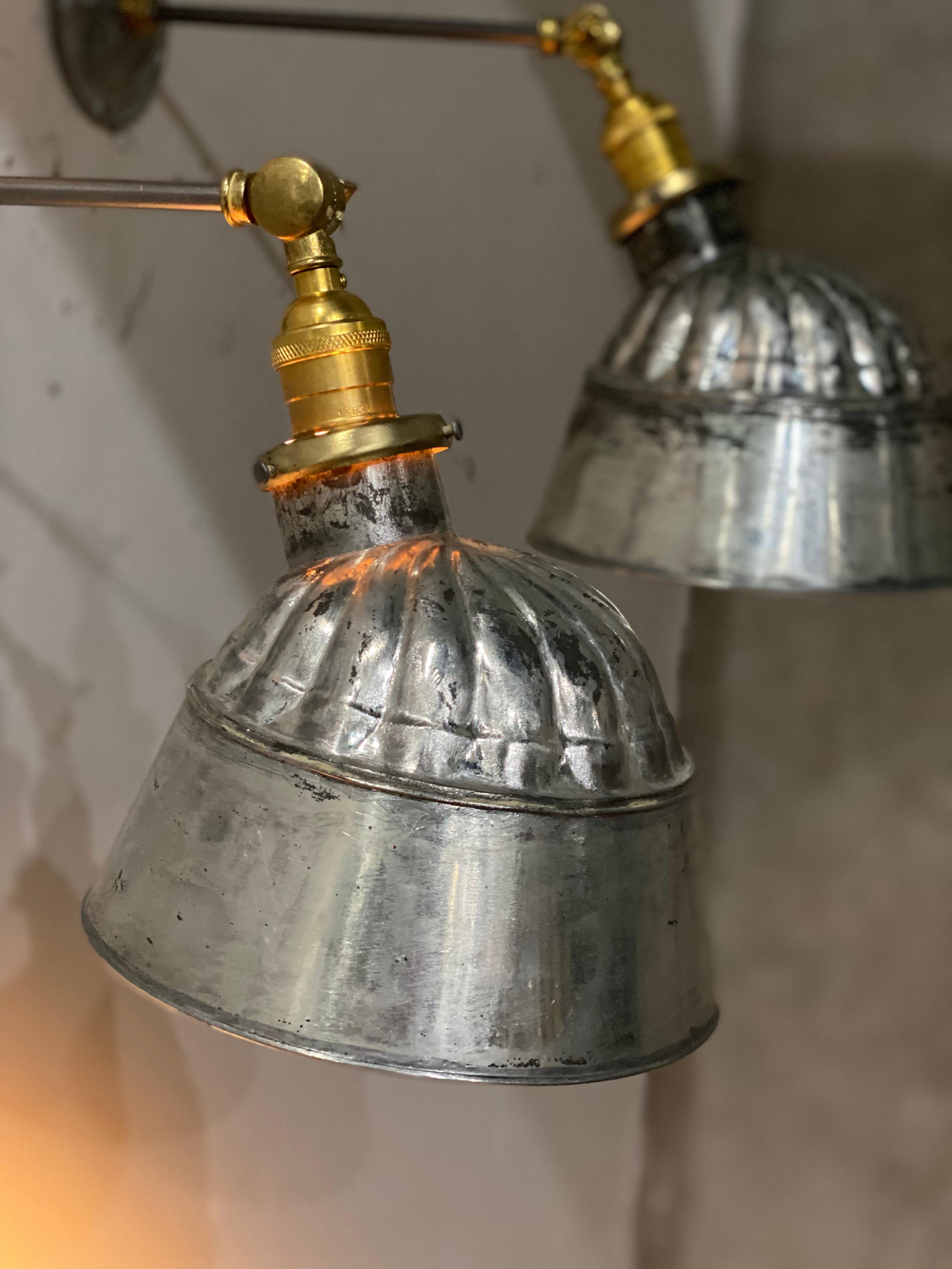 1920 IP Frink Metal Articulating Reflector Sconces Lights 1