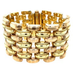 1930 Italian Two-Color Gold Link Bracelet