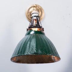 1920 Large Industrial Sconce Lights with Mercury Glass Shades
