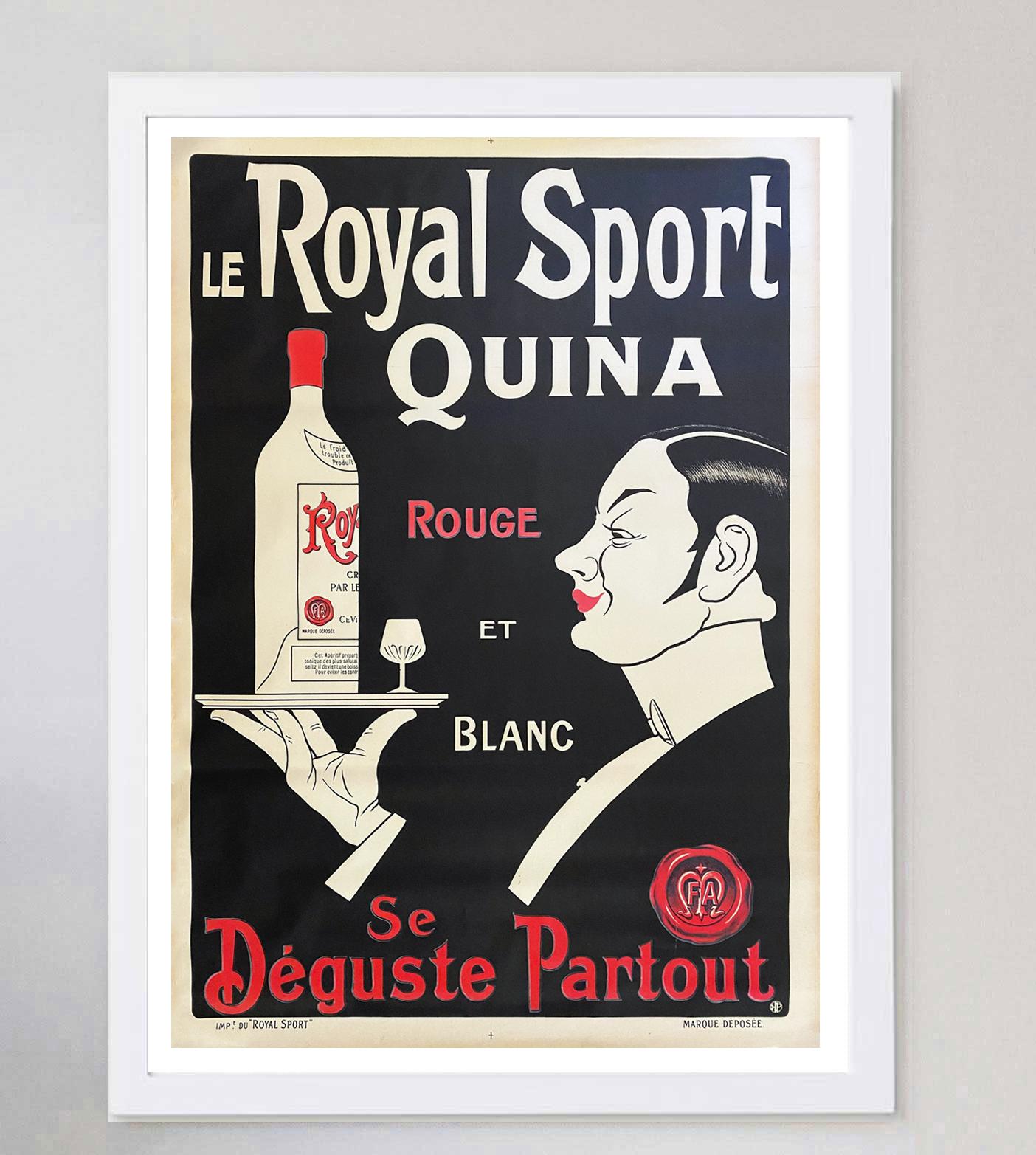 Français Affiche vintage d'origine Le Royal Sport Quina, 1920 en vente