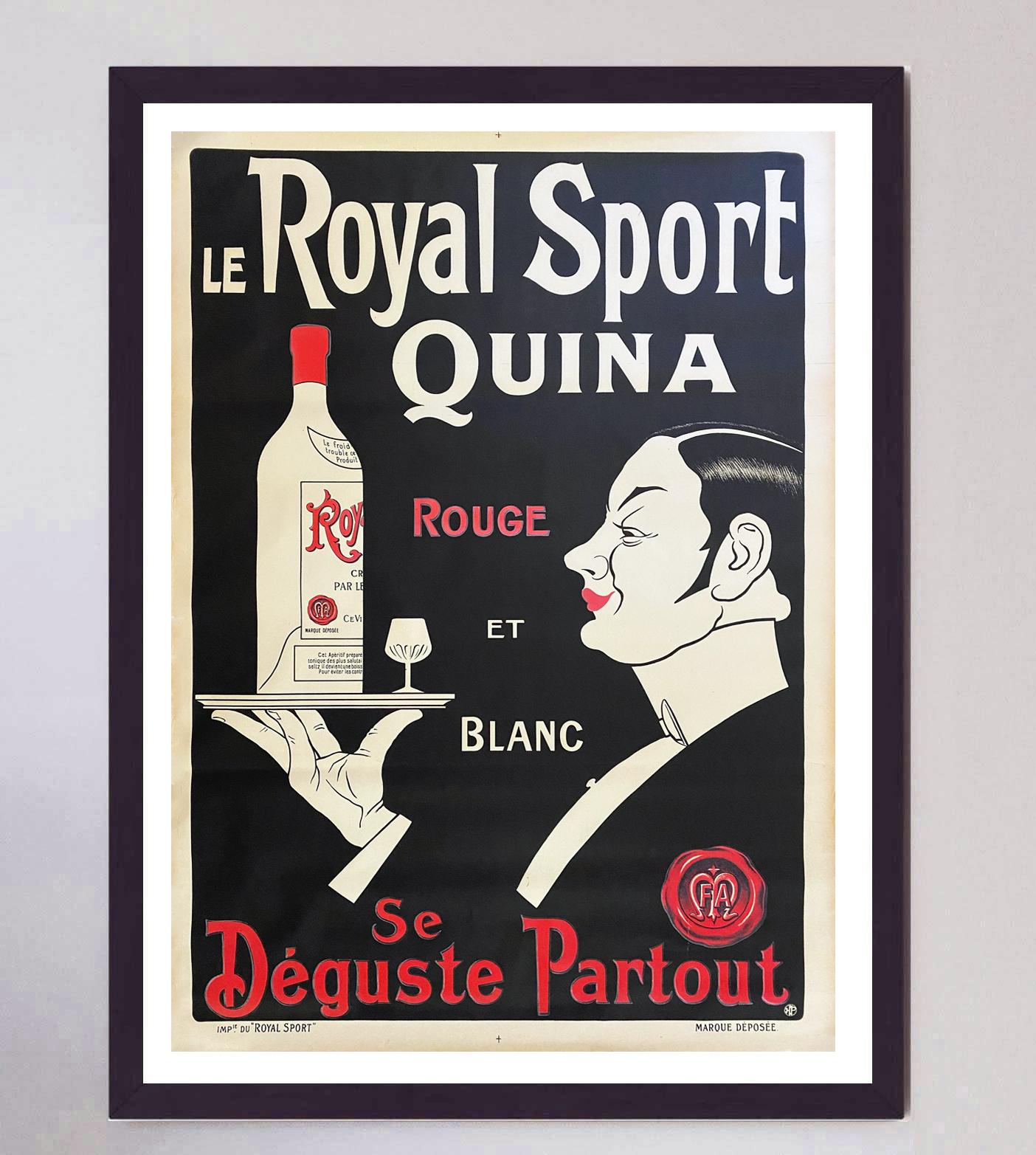 Affiche vintage d'origine Le Royal Sport Quina, 1920 Bon état - En vente à Winchester, GB