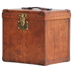 Antique 1920 Louis Vuitton Cowhide Leather Hatbox Trunk