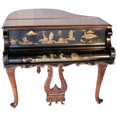 1920 Louis XV Steinway Style Grand Piano Desk with Chinoiserie Art Case