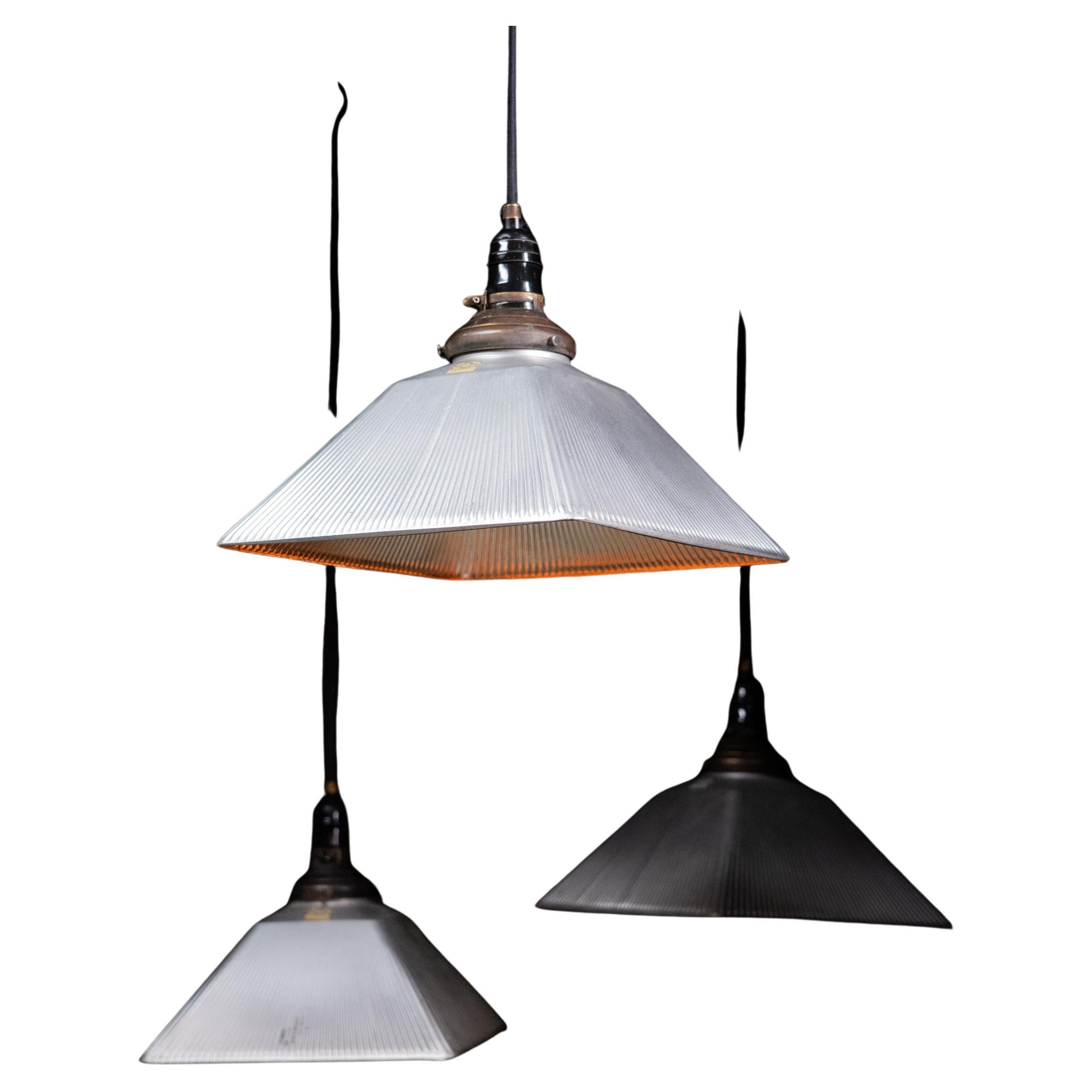 1920 luci a sospensione industriali in vetro di mercurio