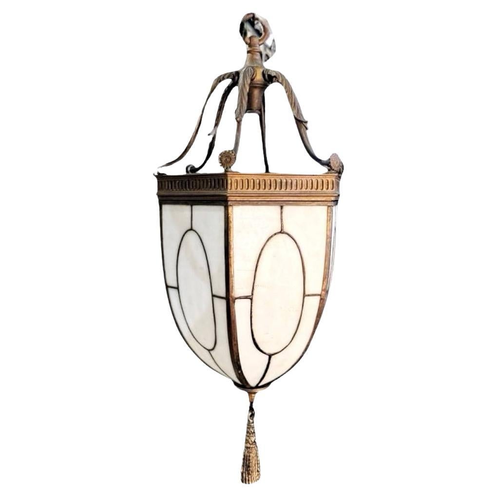 1920 Caldwell Neoclassic Style Leaded Glass Lantern