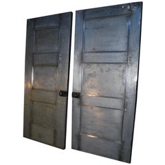 Antique 1920 Paneled Steel Industrial Doors