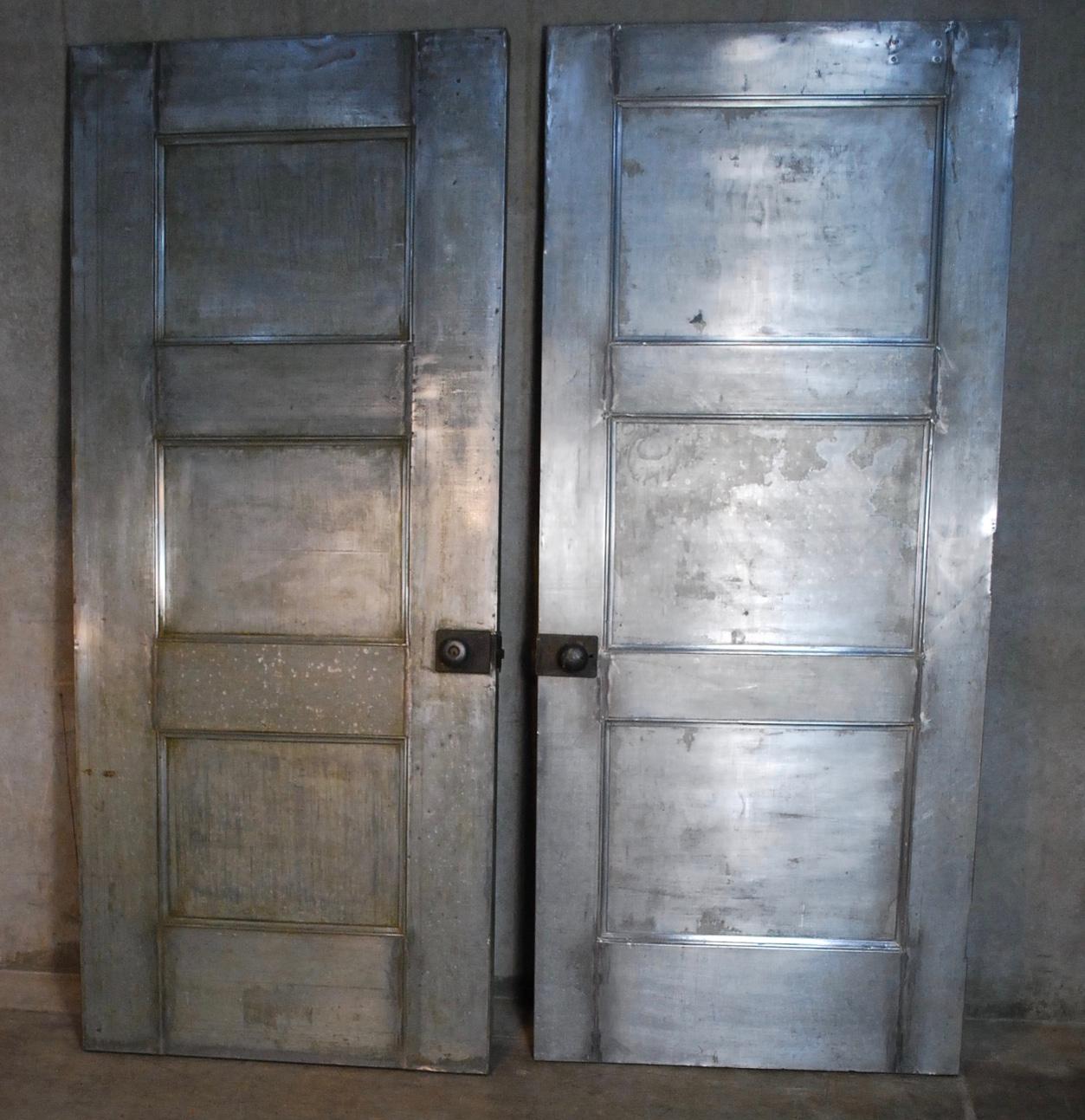 1920 Paneled Steel Industrial Doors In Good Condition In Surrey, BC