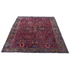 Antique 1920 Persian Sarouk Full Pile Good Condition Pure Wool Hand Knotted Oriental Rug