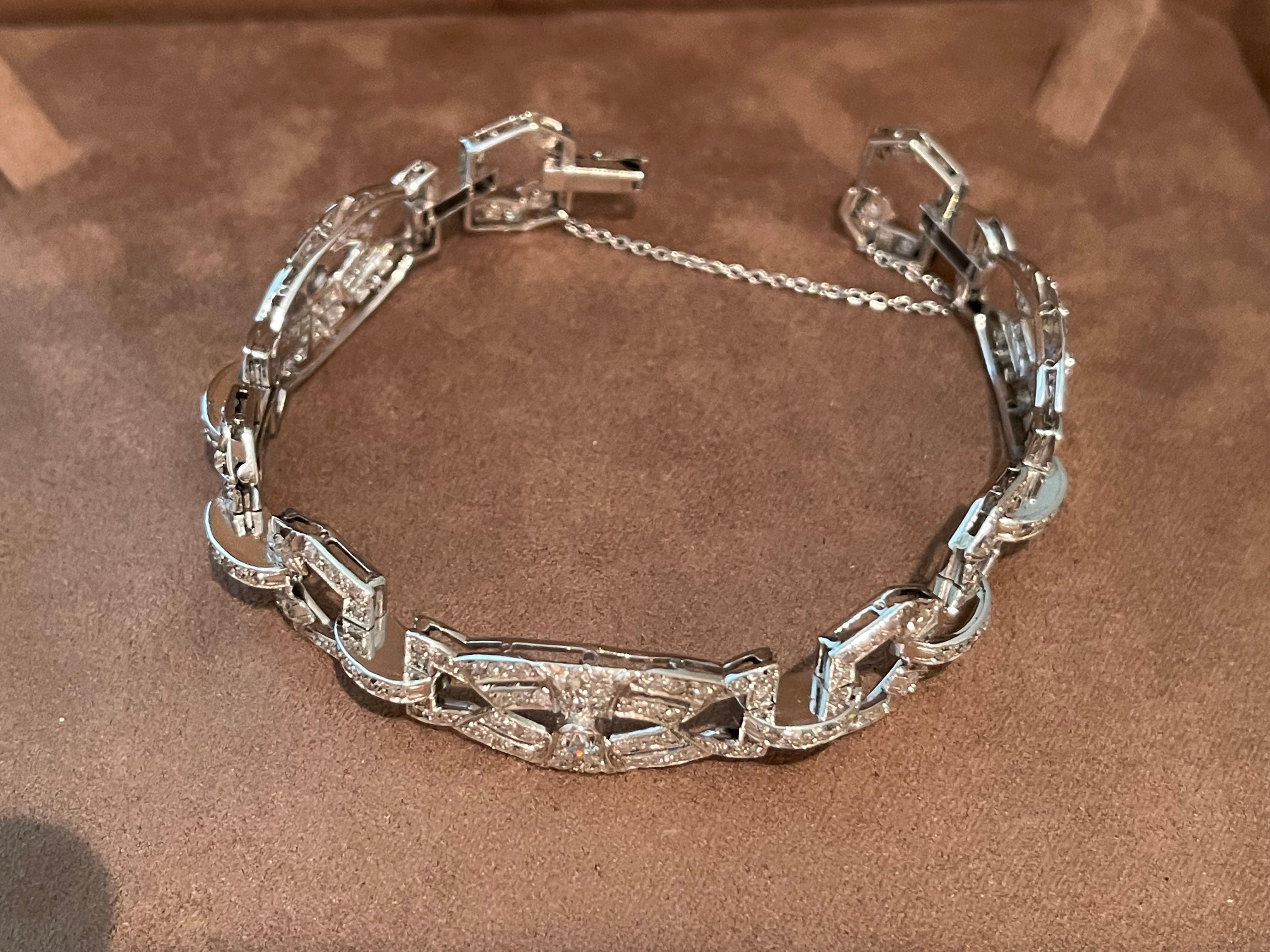 Taille vieille Europe Bracelet Art déco en platine avec diamants, 1920 en vente