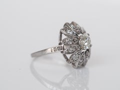 1920 Platinum GIA certified 1.04ct Old European Cut Diamond Engagement Ring